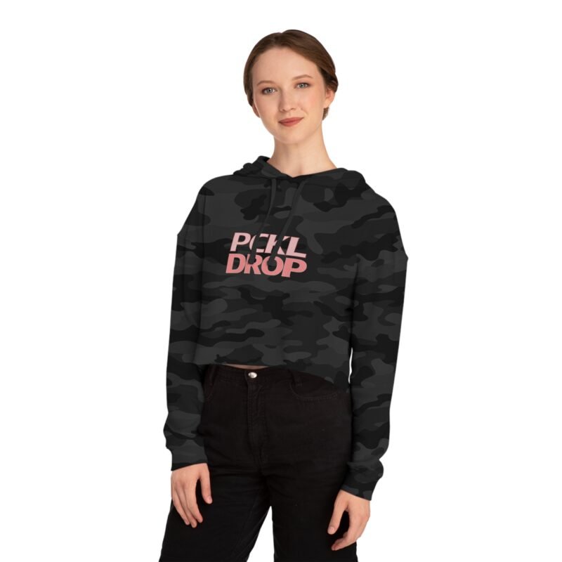 Cropped Hoodie — Pink "PCKL DROP" Minimal Logo