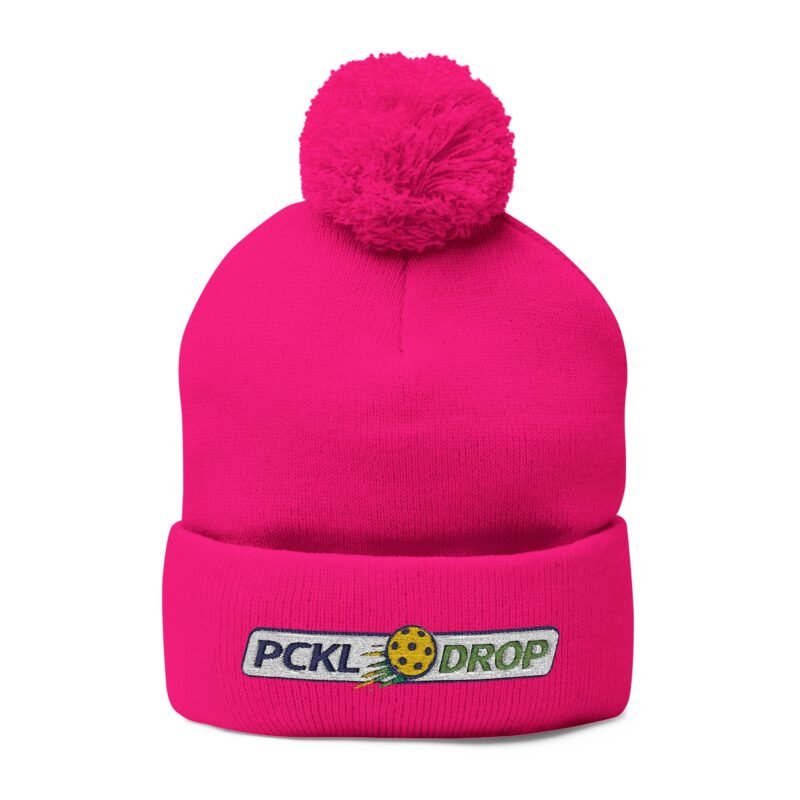 Embroidered Pom-Pom Beanie